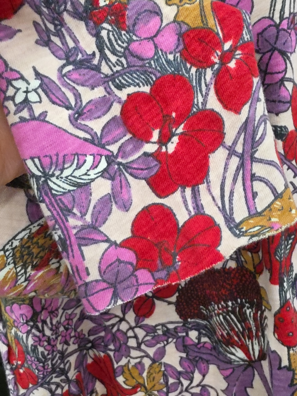 ๐ฆ"OWL WOODLAND MUSHROOM LONG SLEEVE GRAPHIC TEE/CROP TOP BY "ANTHROPOLOGIE"๐ฆ - Picture 5 of 15
